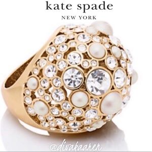 Kate Spade NEW SIZES Bauble Ring Pearls/Crystal